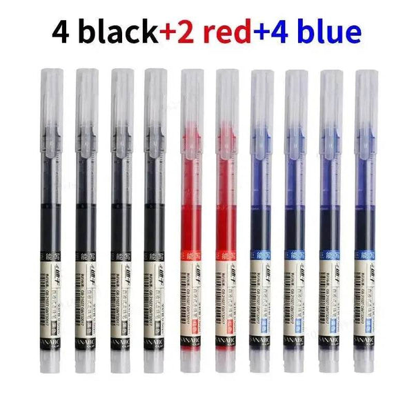 10pcs High Quality Needle Type Gel Pens Black Ink Straight Liquid Ballpoint Pen Kawaii Stationery School Office Supplies Writing - Jewelrieshub - - jewelrieshub.com - Jewelrieshub - 
