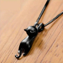 CAOSHI Trendy Lady Black/white Cat Pendant Necklace Female Daily Party Accessories Fashion Teen Girls Delicate Gift Chic Jewelry - Jewelrieshub