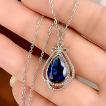 CAOSHI Fashion Lady Pendant Necklace In The Shape of A Water Drop Blue Stone Accessories for Anniversary Party Temperament Gift - Jewelrieshub - XL869 / 45cm - jewelrieshub.com - Jewelrieshub - XL869 / 45cm