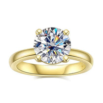 3 Carat Moissanite 925 Sterling Silver Round Engagement Ring Fine Jewelry Yellow Color Ring For Women - Jewelrieshub - 2 ct / 10 - jewelrieshub.com - Jewelrieshub - 2 ct / 10