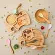 4pcs Children's Tableware Suction Plate Bowl Baby Dishes Baby Feeding Dishes Spoon Fork Sets Bamboo Plate for Kids Tableware - Jewelrieshub - - jewelrieshub.com - Jewelrieshub - 