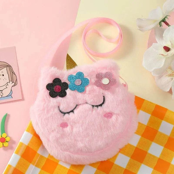 Children's Cross-Body Bag Plush Unicorn Cartoon Coin Purse Cute Girl Flower Cross-Body Bag Portable Hundred Shoulder Bag - Jewelrieshub - - jewelrieshub.com - Jewelrieshub - 