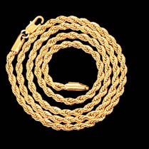 Wholesale Noble 45-60cm 18K Gold 4mm Rope Chain Necklace for Women Man Fashion Wedding Charm Gift Jewelry 18-24Inch - Jewelrieshub