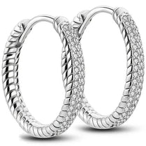 CAOSHI Unique Design Hoop Earrings for Women Charming Cubic Zirconia Silver Color Daily Wear Exquisite Girls Accessories Jewelry - Jewelrieshub