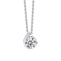 925 Sterling Silver 1 Carat Moissanite Pendant Gold Color Necklace Birthday Anniversary Gift