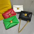 Cowhide Luxury Designer Leather Handbag Golden Big Rivet Chain Shoulder Small Purse Fashion Green Tote Bag Crossbody Women - Jewelrieshub - - jewelrieshub.com - Jewelrieshub - 