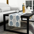 Navy Blue and Grey Leaf Texture Linen Table Runner Gray Abstract Art Leaves Dresser Scarf Table Decor Wedding Dining Party Decor - Jewelrieshub - - jewelrieshub.com - Jewelrieshub - 