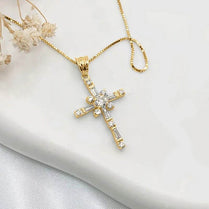 CAOSHI Delicate Shinning Cross Pendant Necklace Female Daily Party Jewelry with Brilliant Zirconia Luxury Stylish Accessories - Jewelrieshub