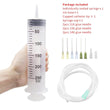 100-550ml Large Syringes With Tube for Liquid Plastic Syringes With Tip Cap for Glue Dispensing, Watering, Refilling, Feeding - Jewelrieshub - - jewelrieshub.com - Jewelrieshub - 