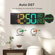 Mpow 16" Large Digital Wall Clock with Remote Control,Alarm Clock for Bedroom,10 Brightness Dimmer, 8 Colors,Auto DST, ℃/℉,Timer