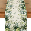 Spring Green Flowers Eucalyptus Linen Table Runner Holiday Party Decor Farmhouse Kitchen Dining Table Runner Wedding Decoration - Jewelrieshub - - jewelrieshub.com - Jewelrieshub - 