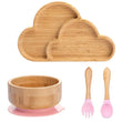 4pcs Children's Tableware Suction Plate Bowl Baby Dishes Baby Feeding Dishes Spoon Fork Sets Bamboo Plate for Kids Tableware - Jewelrieshub - - jewelrieshub.com - Jewelrieshub - 
