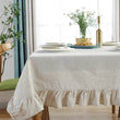 Ruffled Linen Cotton Tablecloth for Wedding Home Party Dining Banquet Decoration Flax Fabric Table Cloth Luxurious Table Cover - Jewelrieshub - - jewelrieshub.com - Jewelrieshub - 