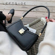 LEFTSIDE Shoulder Bags For Women Solid Color PU Leather 2025 Trend Lock Handbags Small Purse Hand Lady Designer Zipper Clutch - Jewelrieshub - - jewelrieshub.com - Jewelrieshub - 