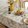 Cotton Linen Peony Printed Table Cloth With Tassel Dust-Proof Floral Circular Table Cover for Wedding Party Dinning Table Decor - Jewelrieshub - - jewelrieshub.com - Jewelrieshub - 