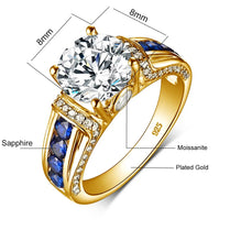 Certified D Color VVS1 2ct Moissanite Diamond Ring For Women 100% Sterling Silver Good Quality Wedding Jewelry Pass Diamond Test - Jewelrieshub - White Gold Plated / Moissanite Zirconia / CHINA|5 - jewelrieshub.com - Jewelrieshub - White Gold Plated / Moissanite Zirconia / CHINA|5