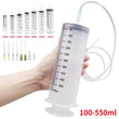 100-550ml Large Syringes With Tube for Liquid Plastic Syringes With Tip Cap for Glue Dispensing, Watering, Refilling, Feeding - Jewelrieshub - - jewelrieshub.com - Jewelrieshub - 