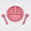 3PCS Children'S Tableware Set Baby Eating Food Training Silicone Set Adsorbed On The Table Feeding Dishes Plate With Spoon Fork - Jewelrieshub - - jewelrieshub.com - Jewelrieshub - 