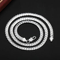 40-60cm Noble brand 925 Sterling Silver classic 6mm Chain Necklace For Woman Men 16-24inch Fashion Wedding party fine Jewelry - Jewelrieshub