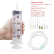 100-550ml Large Syringes With Tube for Liquid Plastic Syringes With Tip Cap for Glue Dispensing, Watering, Refilling, Feeding - Jewelrieshub - - jewelrieshub.com - Jewelrieshub - 