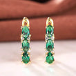 CAOSHI Chic U Shaped Gold Color Women's Hoop Earrings Noble Superb Green Zirconia Wedding Jewelry Anniversary Party Accessories - Jewelrieshub - - jewelrieshub.com - Jewelrieshub - 