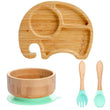 4pcs Children's Tableware Suction Plate Bowl Baby Dishes Baby Feeding Dishes Spoon Fork Sets Bamboo Plate for Kids Tableware - Jewelrieshub - - jewelrieshub.com - Jewelrieshub - 
