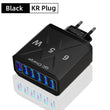 65W 6 Ports USB Charger Fast Charging QC3.0 Travel Charger For iPhone 14 Samsung Xiaomi Mobile Phone Adapter EU KR US UK Plug - Jewelrieshub - - jewelrieshub.com - Jewelrieshub - 