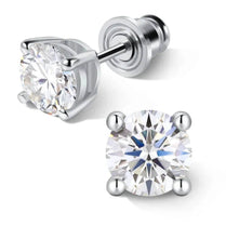 0.6-4ct Solitaire Moissannite Stud Earring for Women Men Classic Sparkling Ear Stud Lab Created Diamond 925 Silver Fine Jewelry - Jewelrieshub - 2.0ct per pair 6.5mm / With Certificated - jewelrieshub.com - Jewelrieshub - 2.0ct per pair 6.5mm / With Certificated