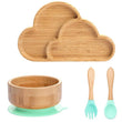 4pcs Children's Tableware Suction Plate Bowl Baby Dishes Baby Feeding Dishes Spoon Fork Sets Bamboo Plate for Kids Tableware - Jewelrieshub - - jewelrieshub.com - Jewelrieshub - 