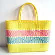 Plastic Woven Women's Handbag Handmade Bohemia Storage Basket Contrast Tote Bag Designer Summer Beach Bag Female Shoulder Bags - Jewelrieshub - - jewelrieshub.com - Jewelrieshub - 