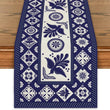 Floral Bird Mexican Linen Table Runners Blue Patchwork Tiles Dresser Scarf Table Decor Holiday Wedding Party Dining Table Decor - Jewelrieshub - - jewelrieshub.com - Jewelrieshub - 