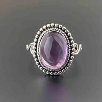 CAOSHI Temperament Vintage Style Finger Ring Lady Anniversary Party Jewelry Charming Purple Imitation Moonstone Accessories - Jewelrieshub