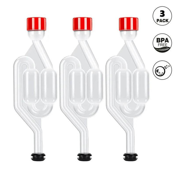 3 Pieces S-Shape Airlocks ,Homebrew Bubble Airlock Carboys Stopper & Fermenter Seal Valve with Food Grade Grommets Wine Making - Jewelrieshub - - jewelrieshub.com - Jewelrieshub - 