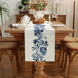 Boho Blue Flowers Linen Table Runners Dresser Scarf Table Decor Kitchen Dining Table Decor Farmhouse Holiday Wedding Party Decor - Jewelrieshub - - jewelrieshub.com - Jewelrieshub - 
