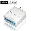 65W 6 Ports USB Charger Fast Charging QC3.0 Travel Charger For iPhone 14 Samsung Xiaomi Mobile Phone Adapter EU KR US UK Plug - Jewelrieshub - - jewelrieshub.com - Jewelrieshub - 