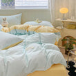 Iins Seersucker Washed Cotton Four-Piece Bedding Set Cotton Solid Color Quilt Cover Set Bedding Three-Piece Set Bed Sheet - Jewelrieshub - - jewelrieshub.com - Jewelrieshub - 