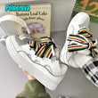 Black White Mixed Colors Couple Casual Sneakers Novelly Reflective Thick Sole Lace-Up Walking Shoes Breathable Women Men Shoes - Jewelrieshub - - jewelrieshub.com - Jewelrieshub - 