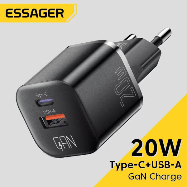 Essager 20W GaN USB Type C Charger PD Fast Charge Phone QC 3.0 Quick Chargers For iPhone 14 13 12 11 Pro Max Mini iPad Charging - Jewelrieshub - - jewelrieshub.com - Jewelrieshub - 