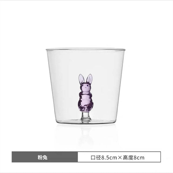 Creative Water Tumbler Glass Cup 3D Cactus Squral Bunny Rabbit Duck Duckling Clear Cup Table Decor Drinkware 1 Piece - Jewelrieshub - - jewelrieshub.com - Jewelrieshub - 