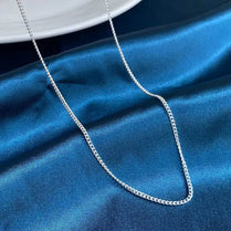 925 Sterling Silver 2MM 40-75cm Side Chain Necklace Men Women Charm Wedding Party Gift Jewelry Christmas Accessories - Jewelrieshub