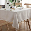 Ruffled Linen Cotton Tablecloth for Wedding Home Party Dining Banquet Decoration Flax Fabric Table Cloth Luxurious Table Cover - Jewelrieshub - - jewelrieshub.com - Jewelrieshub - 