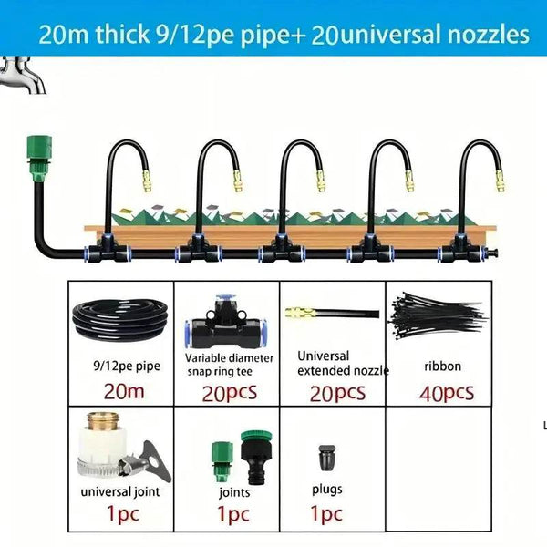 5-20M Universal Automatic Irrigation Sprinkler Kit Rotating Copper Nozzle Garden Balcony Atomization Sprinkler Watering Kits - Jewelrieshub - - jewelrieshub.com - Jewelrieshub - 