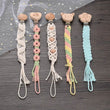 Baby Beech Wood Pacifier Clip Handmade Crochet Cotton Rope Nipple Chain For Baby Nursing Chew Toy Shower Gift Soother Chain - Jewelrieshub - - jewelrieshub.com - Jewelrieshub - 