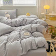 Iins Seersucker Washed Cotton Four-Piece Bedding Set Cotton Solid Color Quilt Cover Set Bedding Three-Piece Set Bed Sheet - Jewelrieshub - - jewelrieshub.com - Jewelrieshub - 