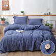 Simple&Opulence 100% Linen 3Pcs Bedding Set Natural Flax Breathable King Size with Coconut Button Comforter Duvet Cover Set - Jewelrieshub - - jewelrieshub.com - Jewelrieshub - 