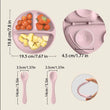 3PCS Children'S Tableware Set Baby Eating Food Training Silicone Set Adsorbed On The Table Feeding Dishes Plate With Spoon Fork - Jewelrieshub - - jewelrieshub.com - Jewelrieshub - 