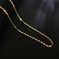 Hot sale 925 Sterling Silver 18K Gold Fine flat Clavicle chains Necklaces for Men Women wedding Jewelry Christmas gifts 40-75cm - Jewelrieshub - Gold / 28 inches 70 cm - jewelrieshub.com - Jewelrieshub - Gold / 28 inches 70 cm