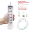100-550ml Large Syringes With Tube for Liquid Plastic Syringes With Tip Cap for Glue Dispensing, Watering, Refilling, Feeding - Jewelrieshub - - jewelrieshub.com - Jewelrieshub - 