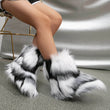 2023 Winter Kids Warm Snow Boots Puffy Faux Fur Boots Children Furry Shoe Rubber Flat Non-slip Slip-on Boots Luxury Fur Shoes - Jewelrieshub - - jewelrieshub.com - Jewelrieshub - 