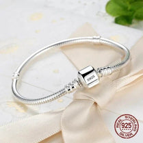 Luxury Handmade Original Fine Jewelry 925 Sterling Silver Charm Bracelet Soft Smooth Snake Bone Bracelets for Women - Jewelrieshub - H187 / 17cm - jewelrieshub.com - Jewelrieshub - H187 / 17cm